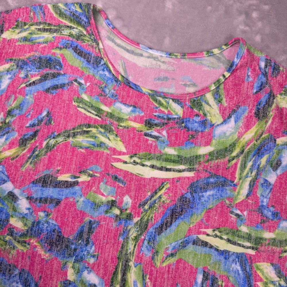Elsie & Zoey Elsie Bright Bohemia Pink Abstract Swimsuit Cover-Up Os